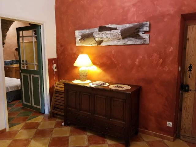 Main room sideboard and fish.