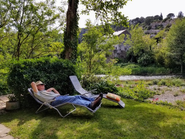 Don lounging on the terrace.