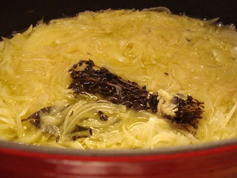 Onions caramelizing phase 3.
