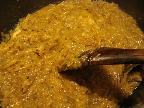 Onions caramelizing phase 5.