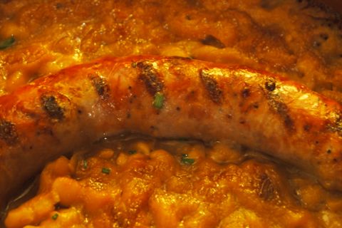 Sausage and beans.