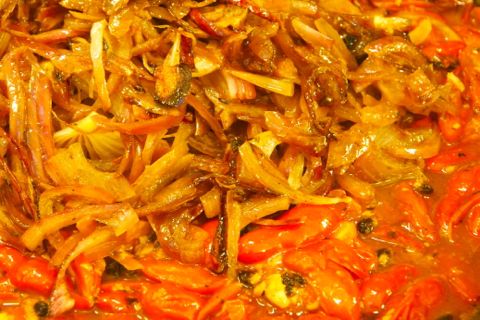 Tomatoes and balsamic onions.